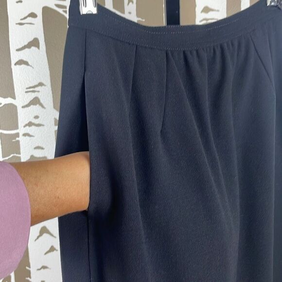 Valentino Miss V 90s 100% Wool Midi Pencil Skirt 38 Black - Picture 4 of 10